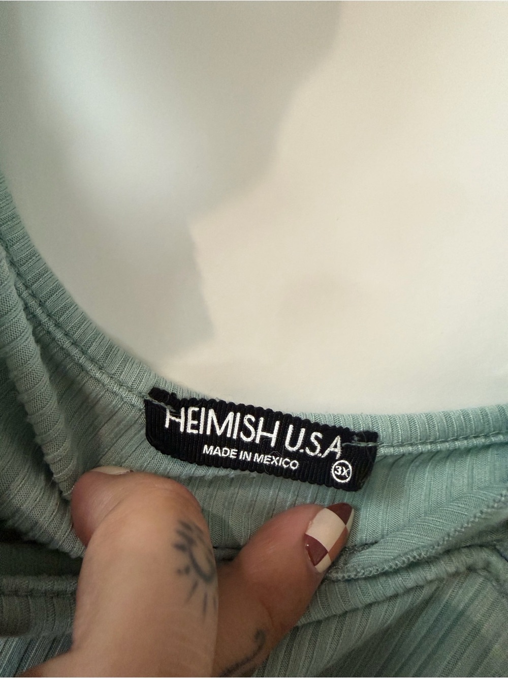 HEIMISH USA Ruffled Strap Ribbed Tank - Sage - Picture 2 of 2